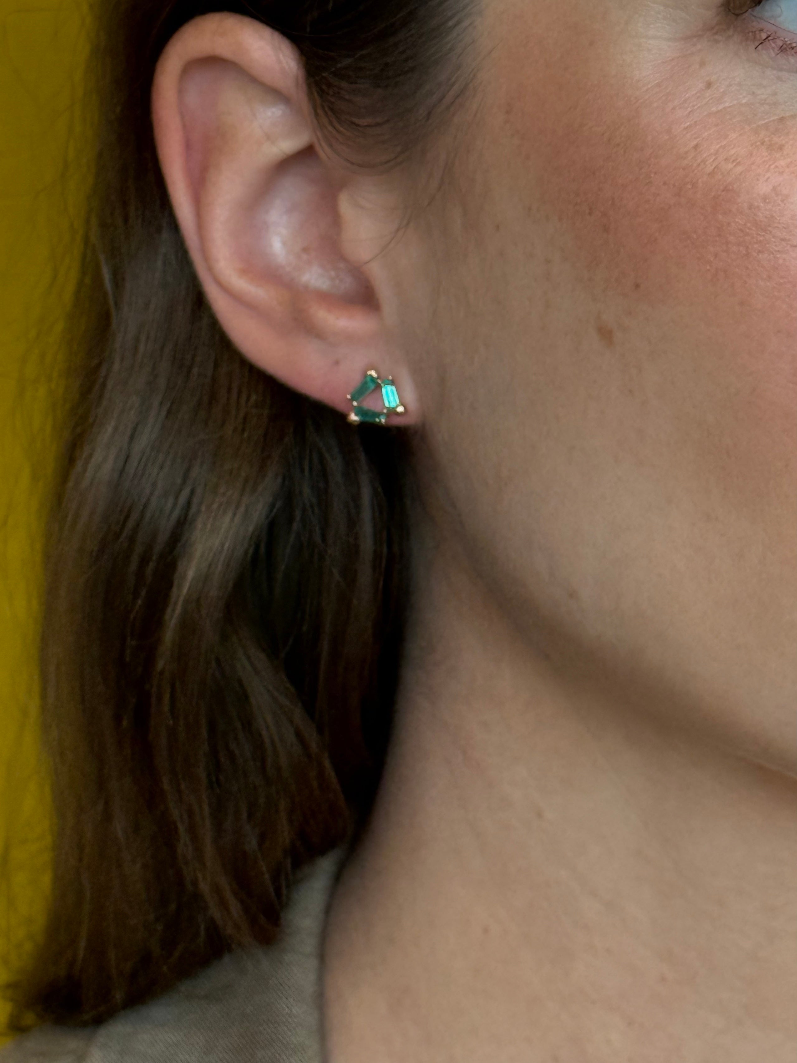 Rosette Earrings - Emerald