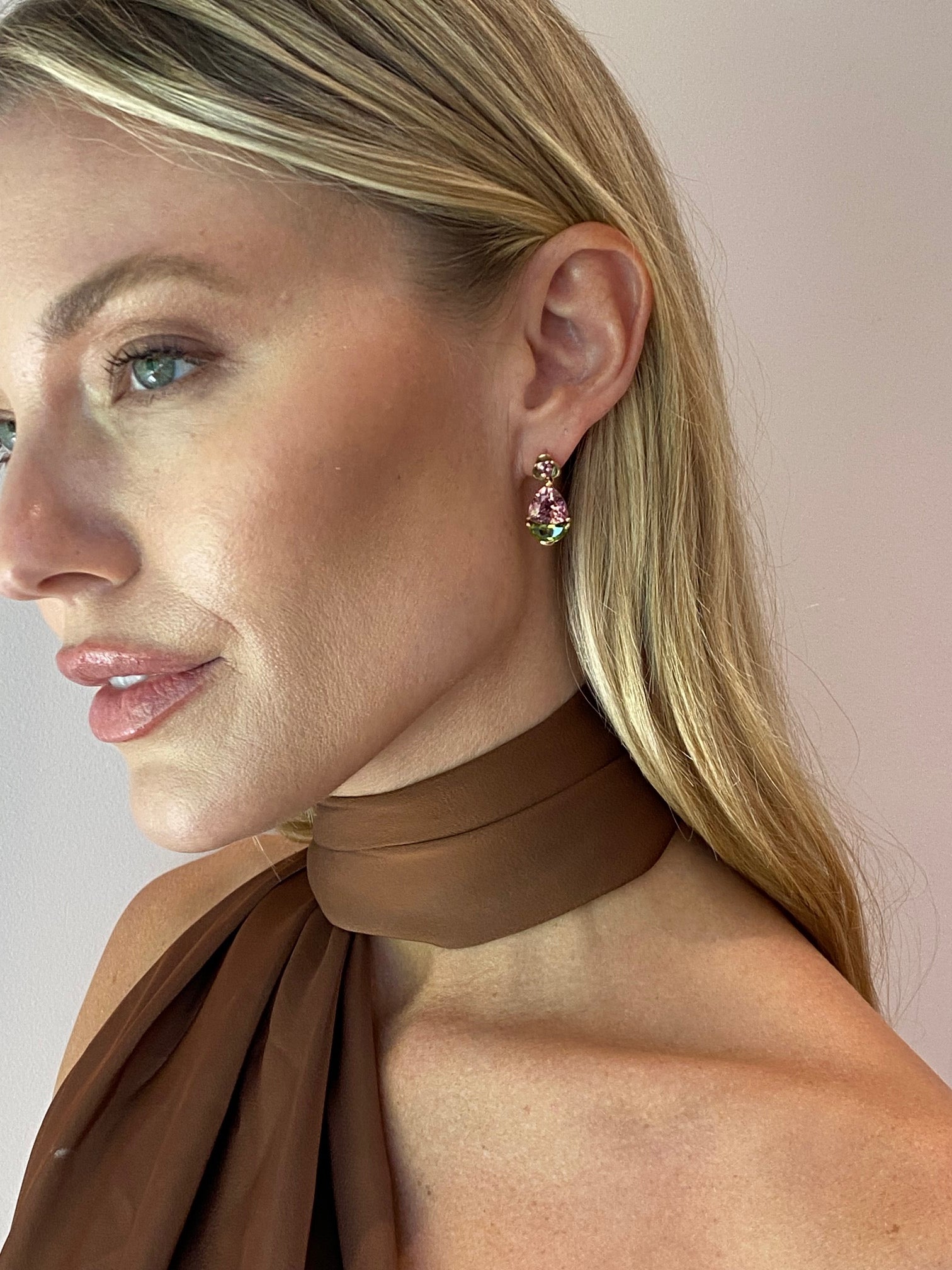 Dutch Girl Earrings - Rose Zircon