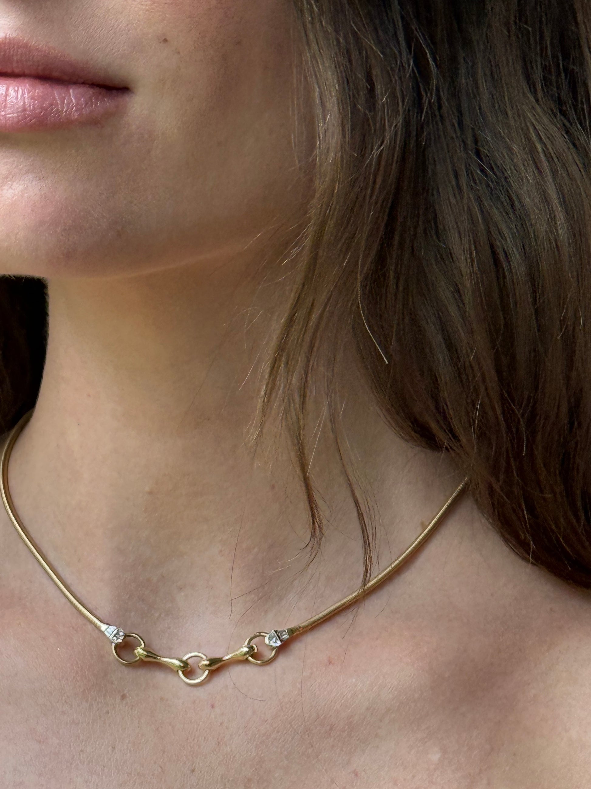 Baton & Snake Chain Necklace