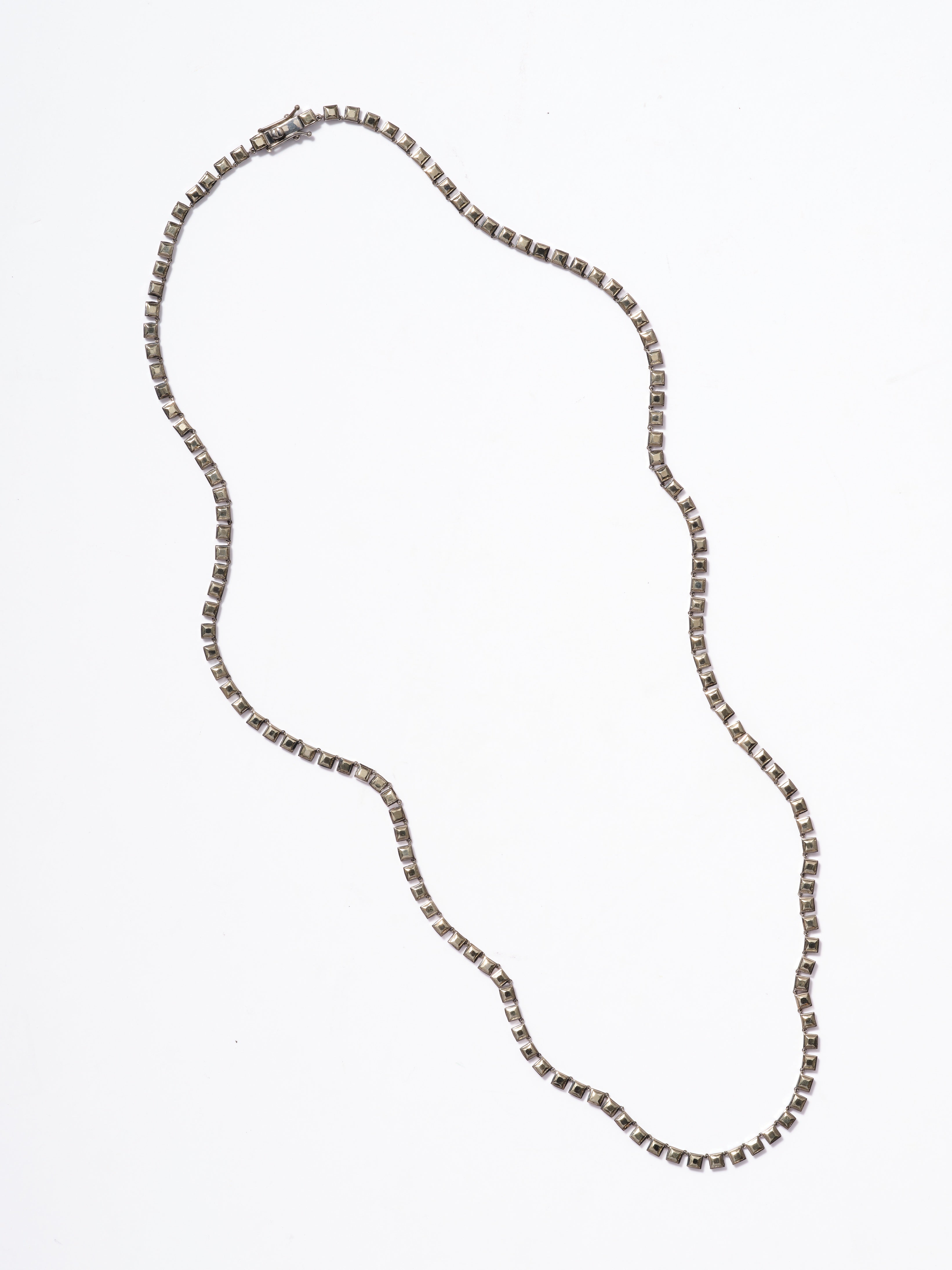 Mini Tile Opera Necklace Pyrite