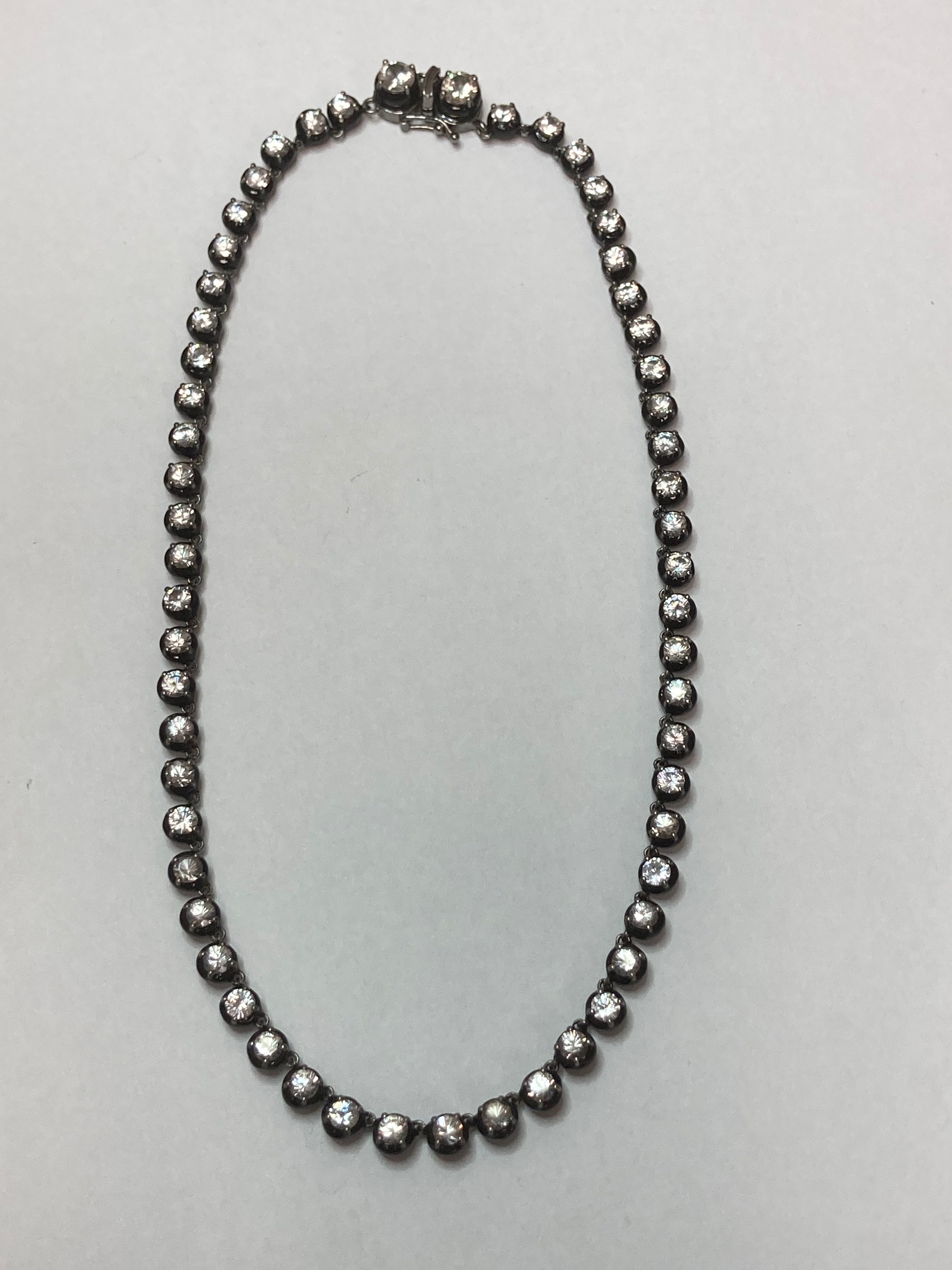 Small Georgian Rivière Necklace - White Zircon