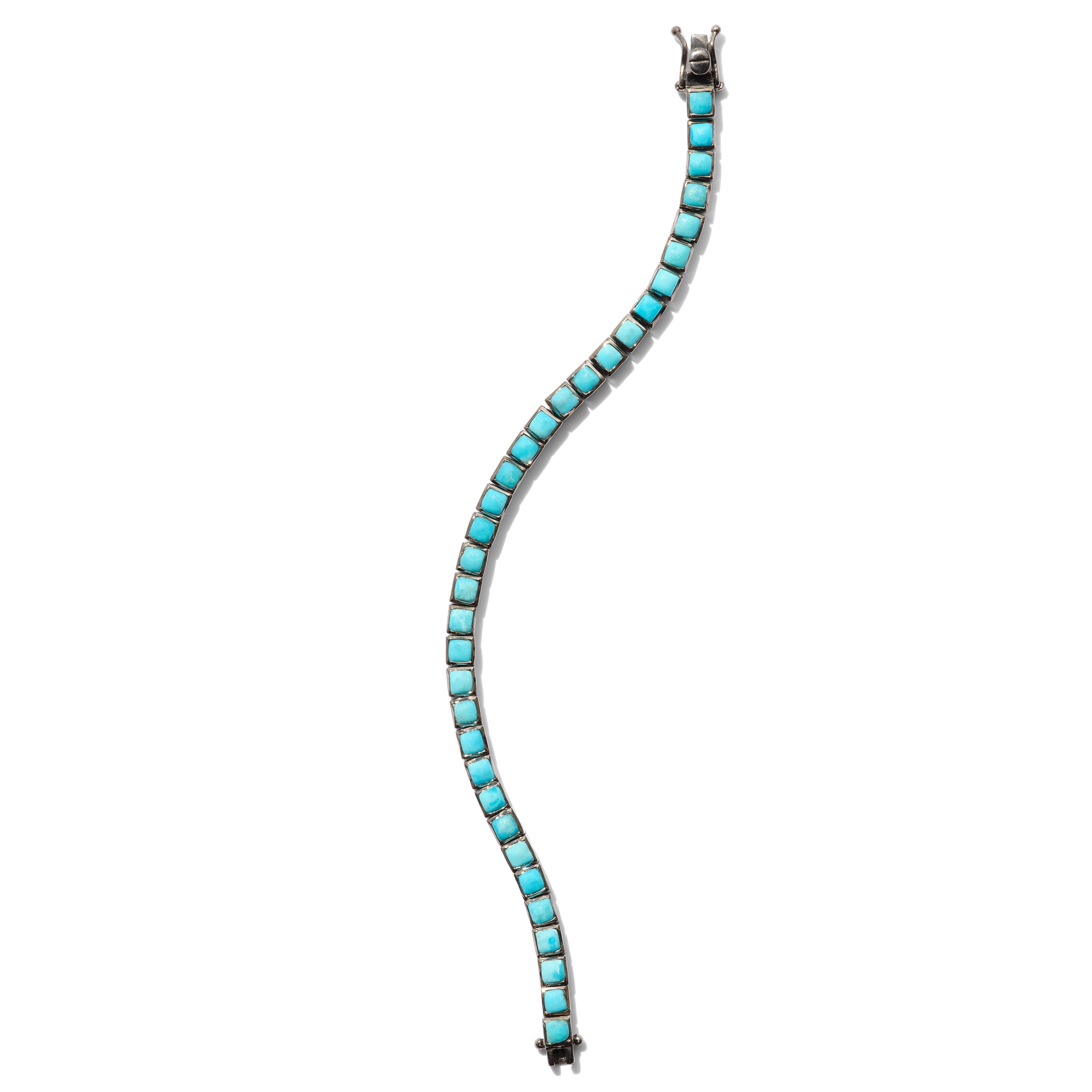 Men's Mini Tile Tennis Bracelet - Turquoise