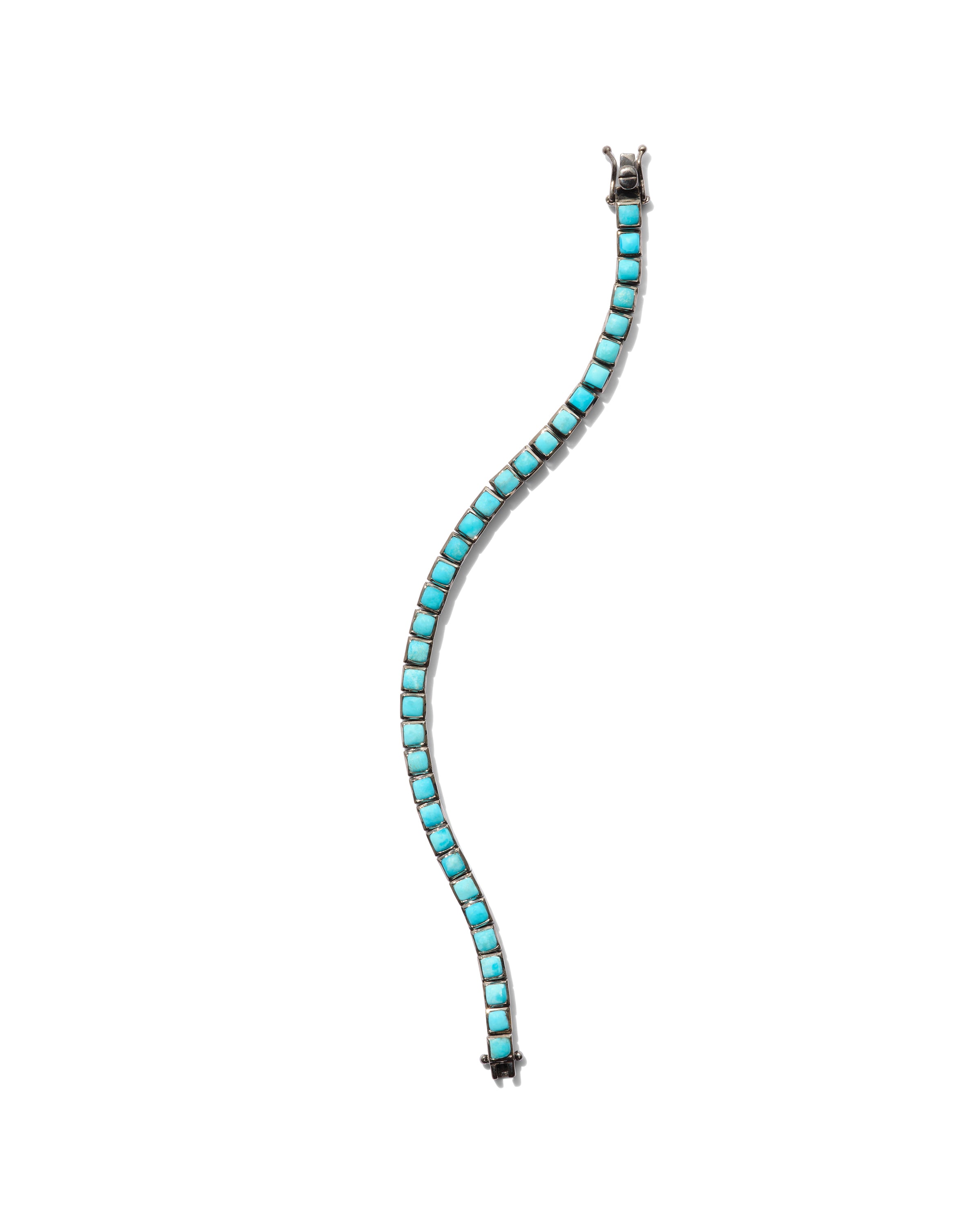 Men's Mini Tile Tennis Bracelet - Turquoise