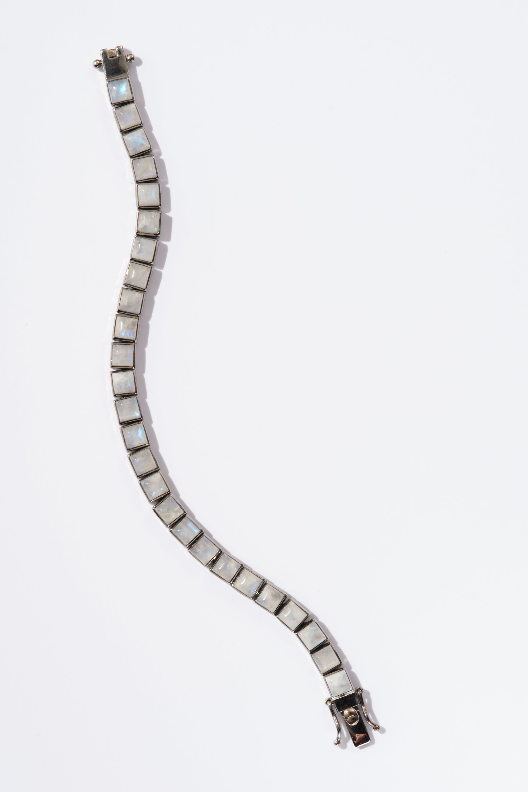 Small Tile Tennis Bracelet - Rainbow Moonstone