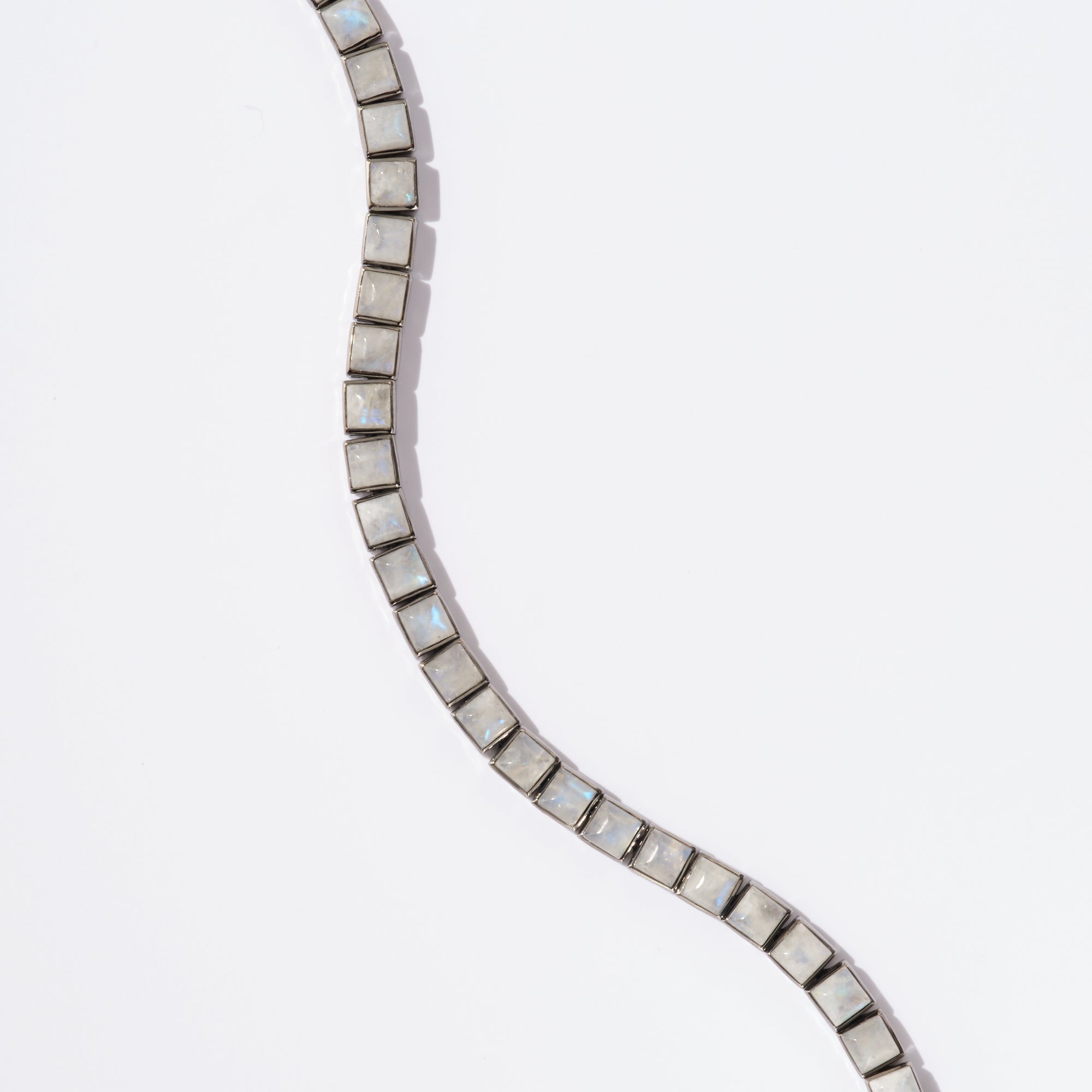 Small Tile Tennis Bracelet - Rainbow Moonstone