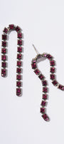 Arc Earrings - Rhodolite