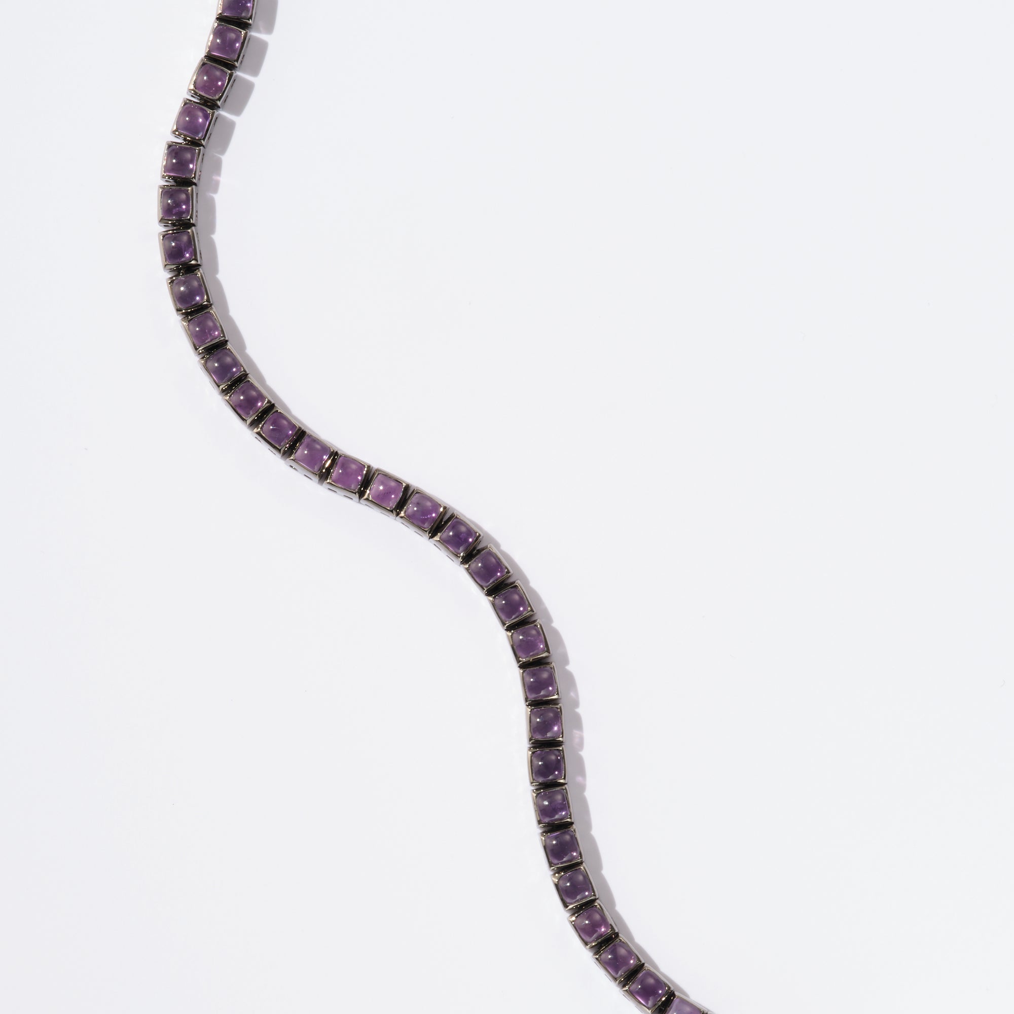 Mini Tile Tennis Bracelet - Amethyst