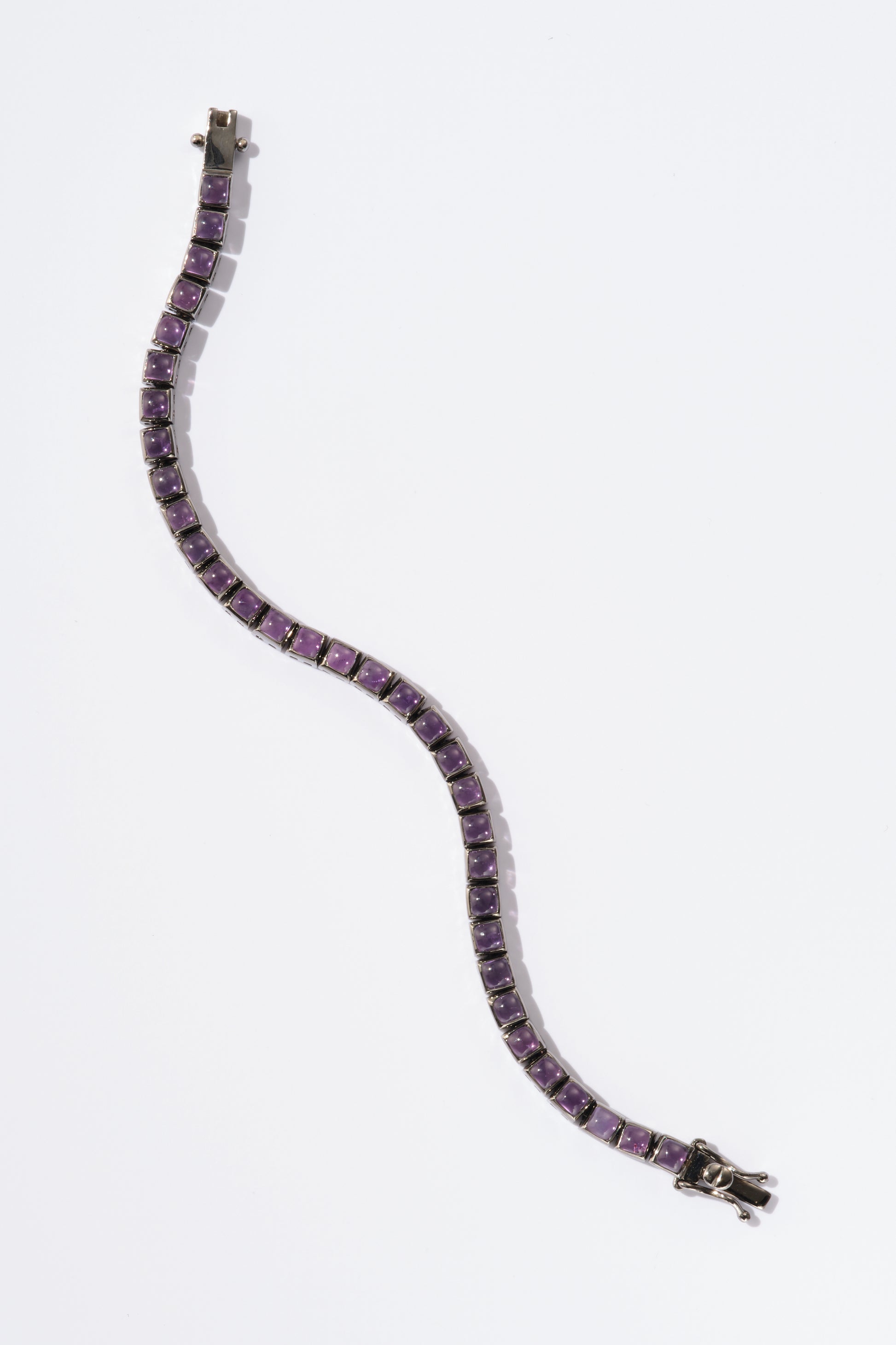 Mini Tile Tennis Bracelet - Amethyst