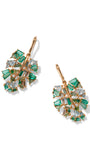 Monstera Leaf Earrings - Aquamarine, Emerald & Green Tourmaline