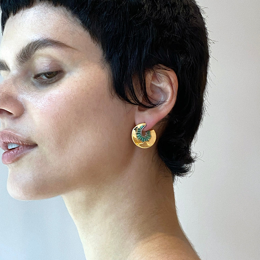 Aperture Bypass Hoops - Emerald