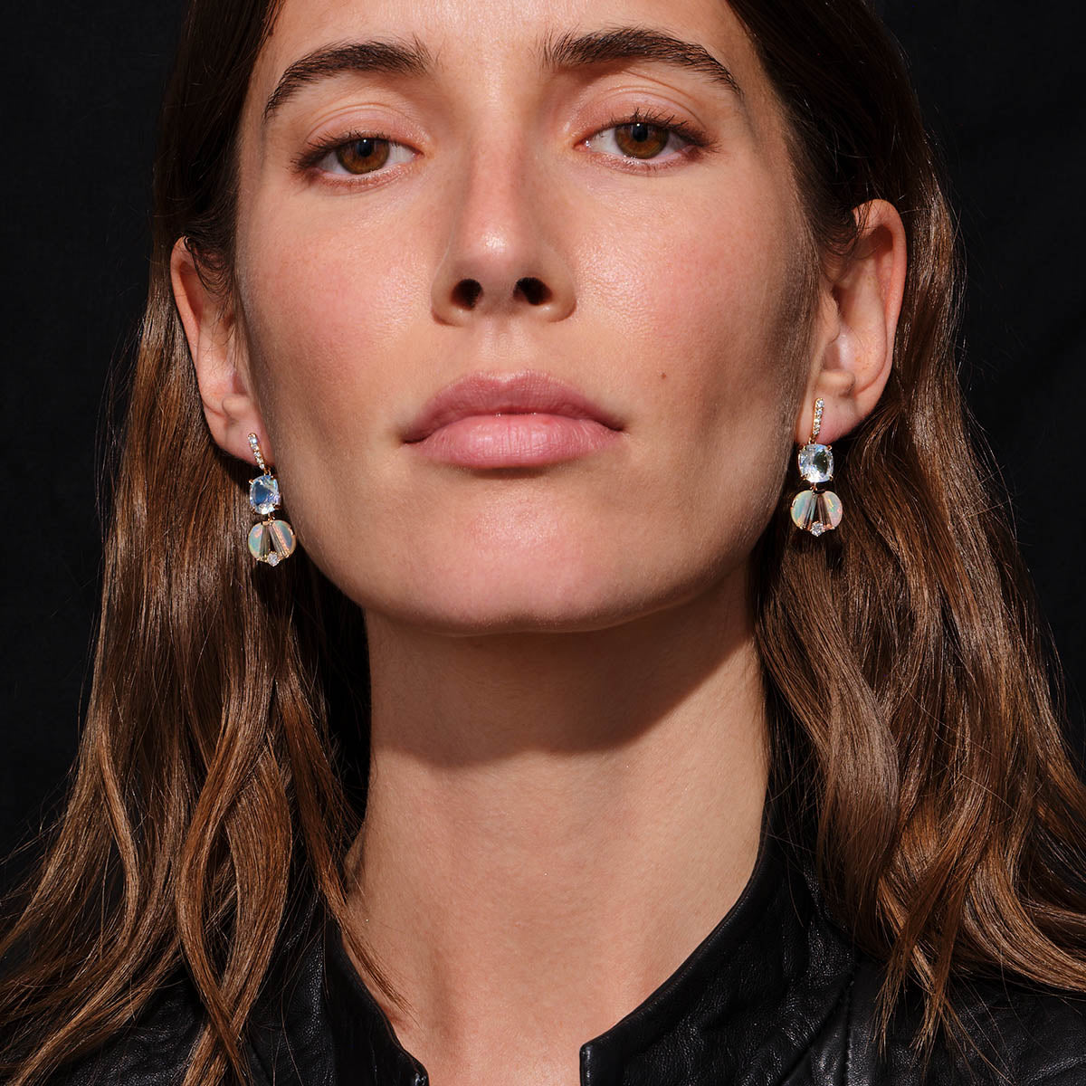 Bolero Earrings - Rainbow Moonstone