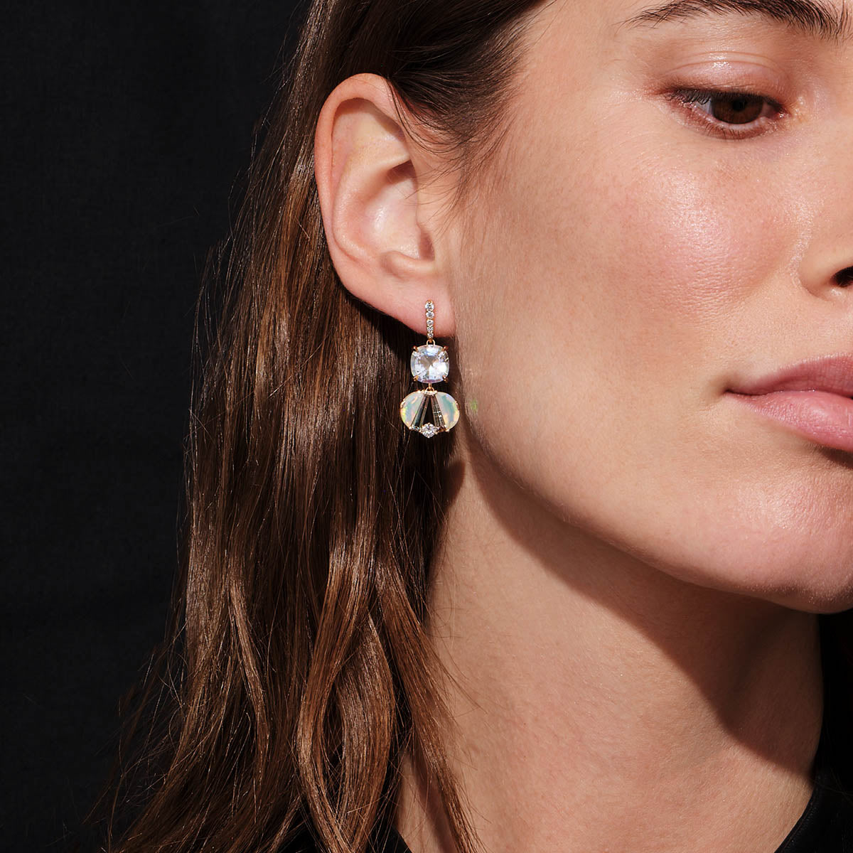 Bolero Earrings - Rainbow Moonstone