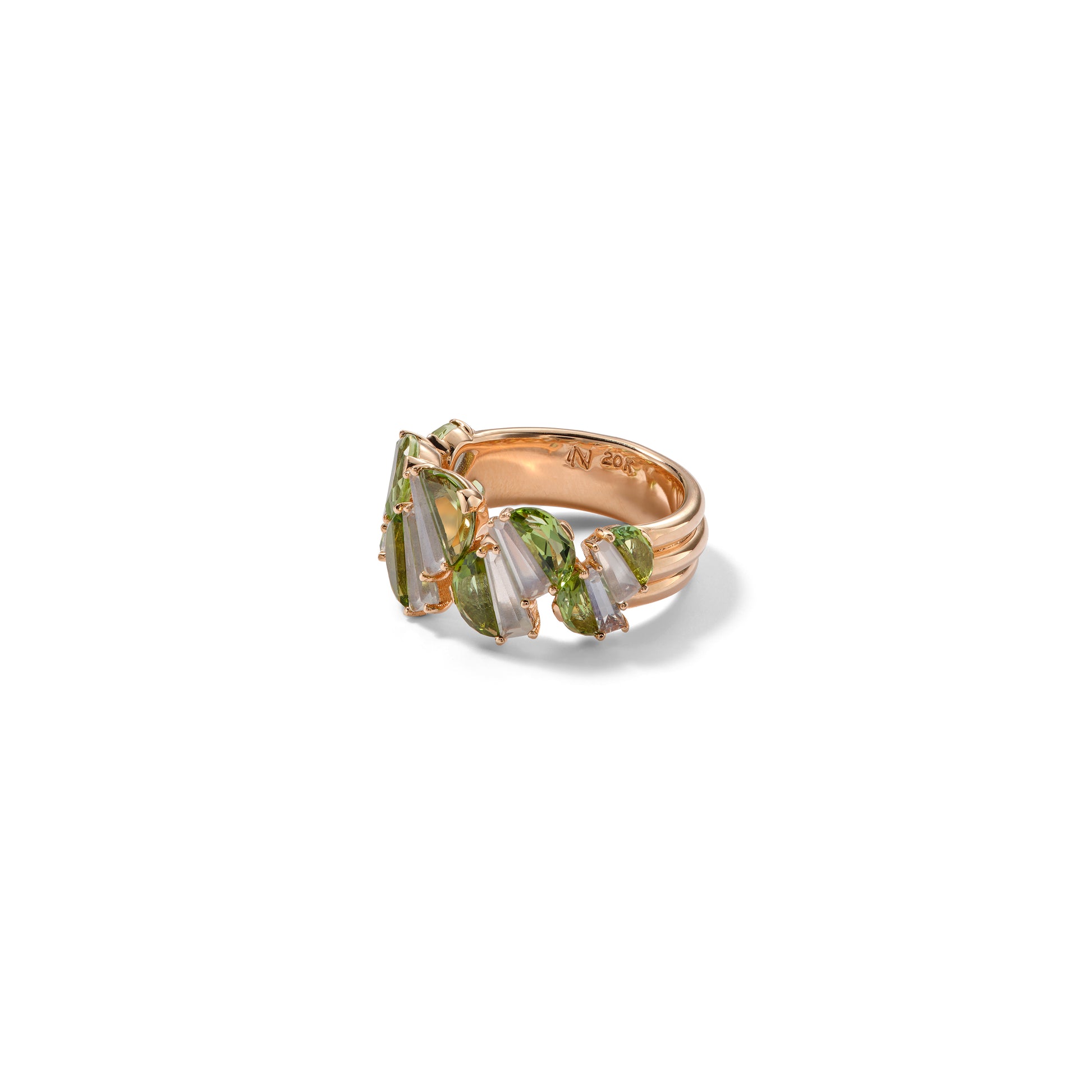 Graduated Woven Ring - Green Tourmaline