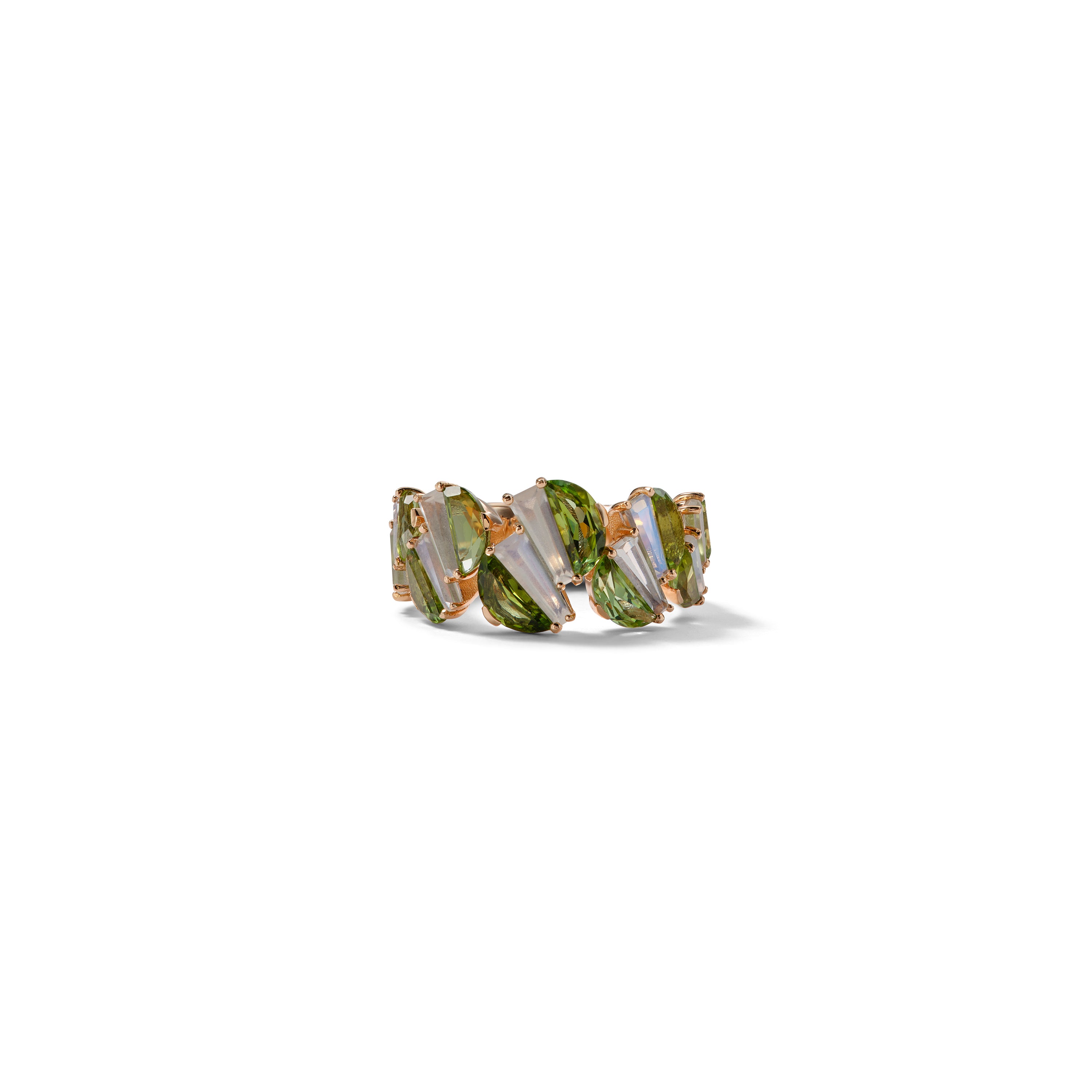 Graduated Woven Ring - Green Tourmaline