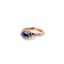 Stacked Oval Solitaire Ring Ceylon Blue Sapphire