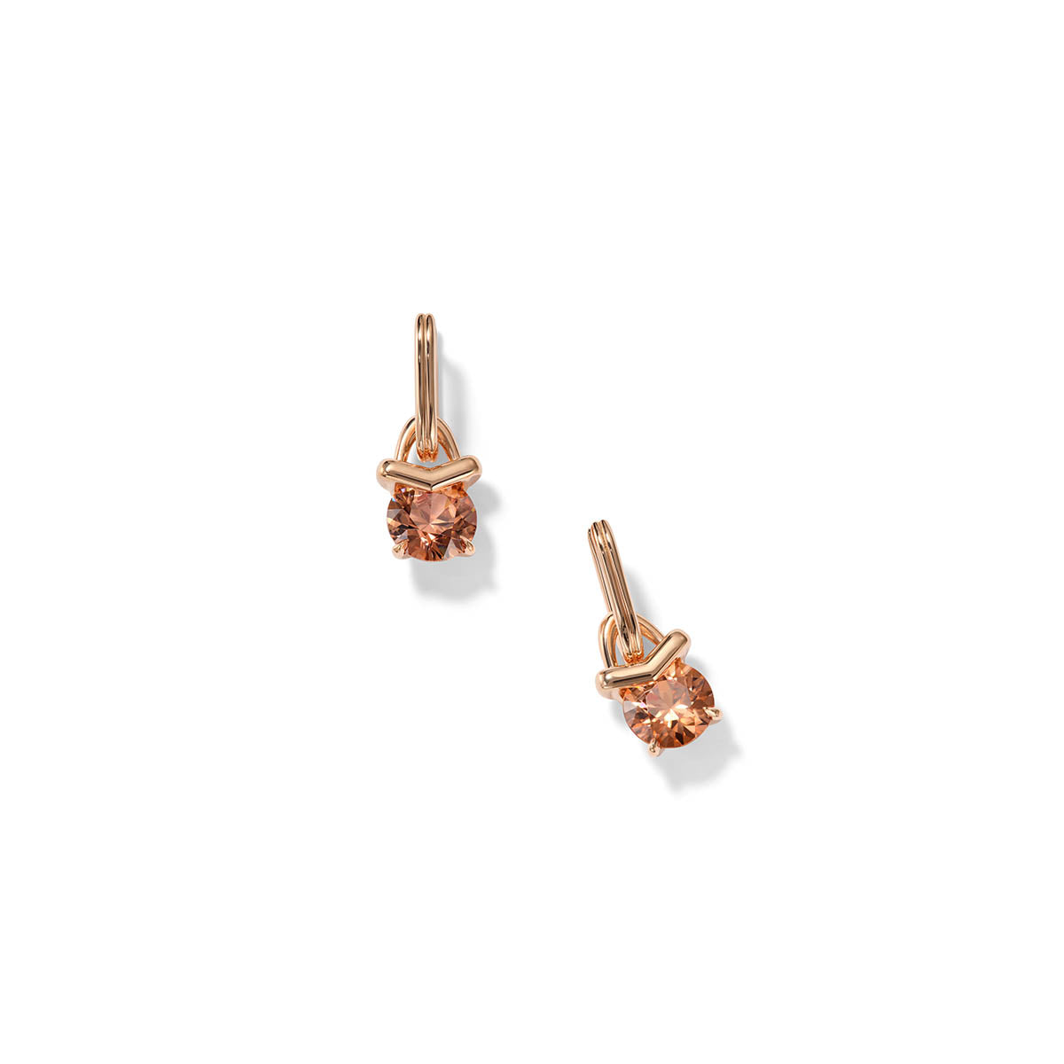 Chevron Hobo Earrings - Brown Zircon