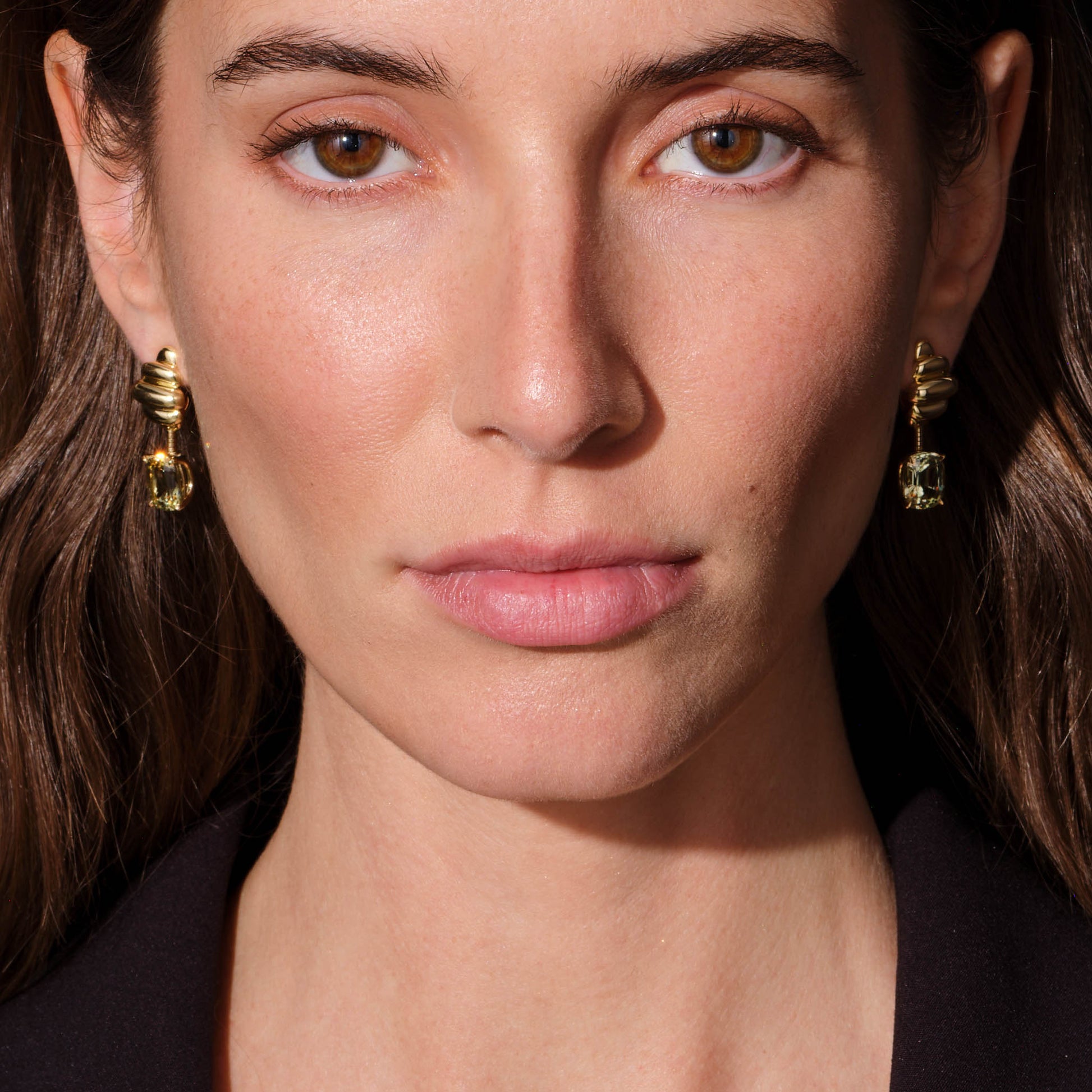 Cloud & Ice Hoop Earrings - Mali Garnet