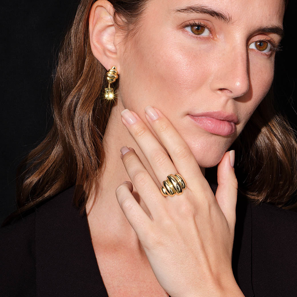 Cloud & Ice Hoop Earrings - Mali Garnet