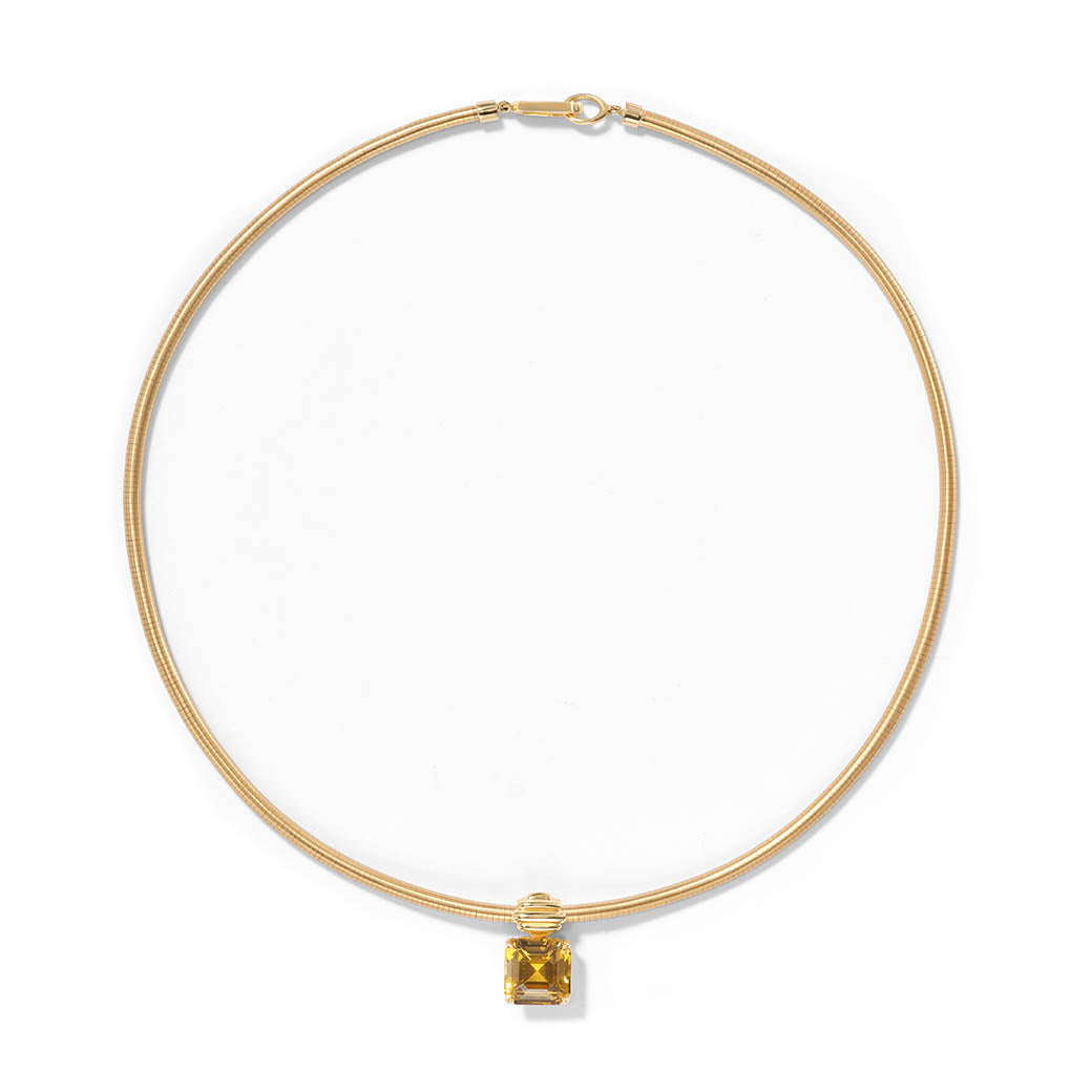 Cloud Pendant Necklace - Golden Zircon