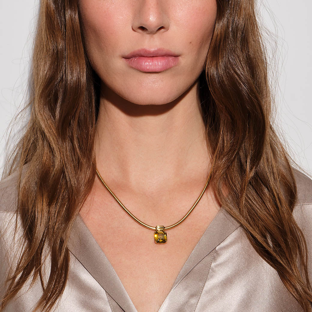 Cloud Pendant Necklace - Golden Zircon