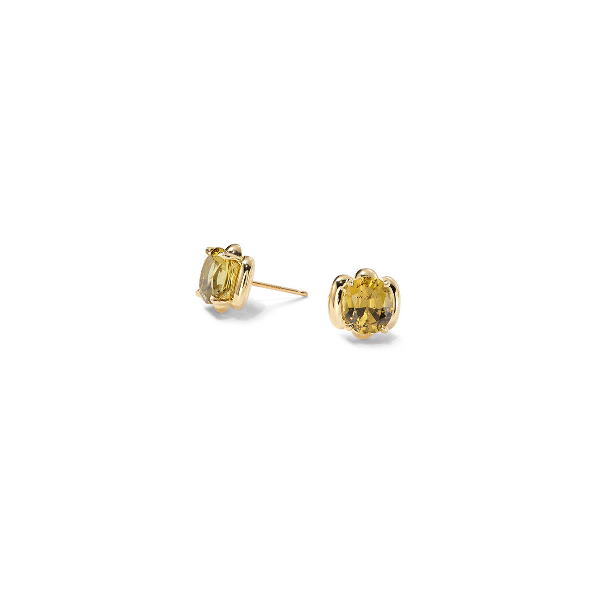 Cloud Stone Stud Earrings - Mali Garnet