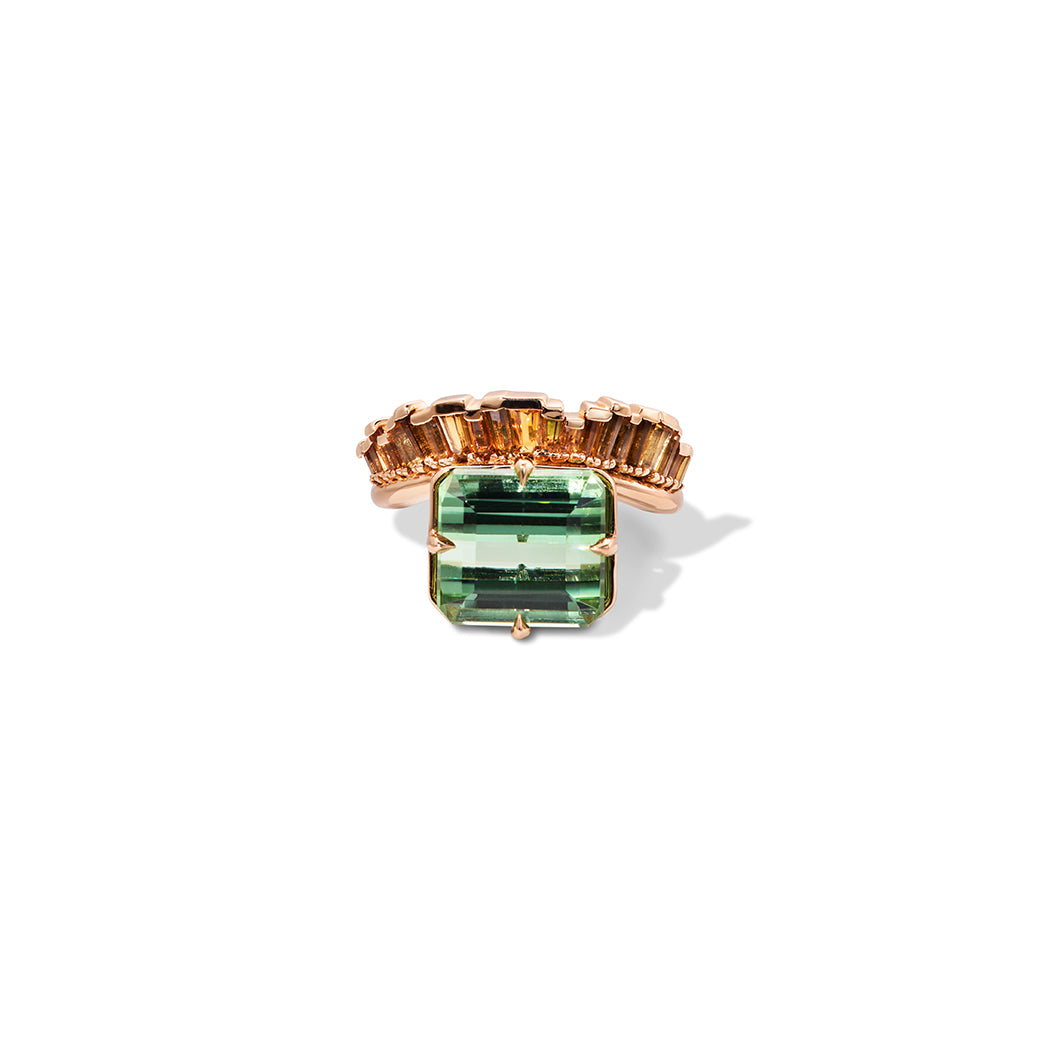 Crown & Head Ring Green Tourmaline
