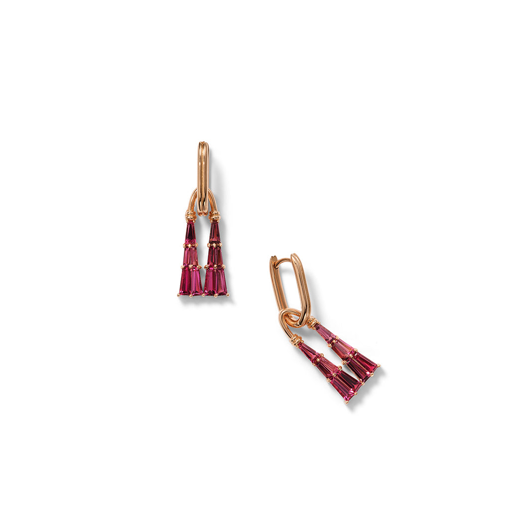 Deco-Tassel Earrings - Rubellite
