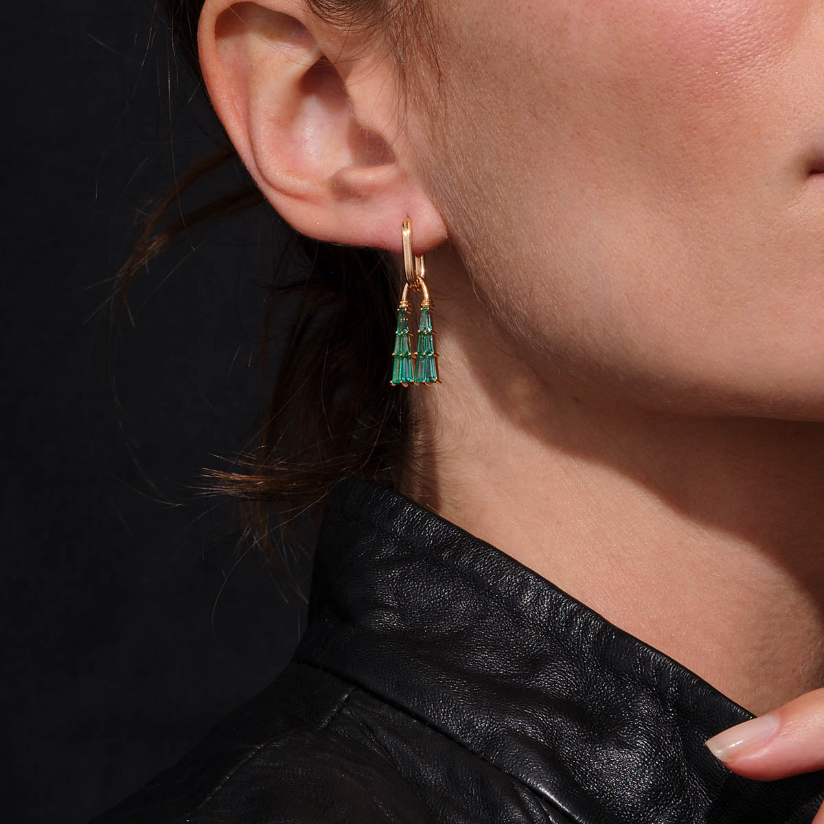 Deco-Tassel Earrings - Emerald