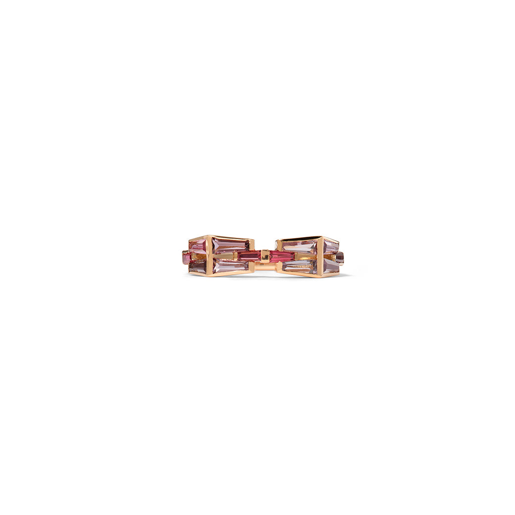 Double Forçat Ring - Multi Color Spinel