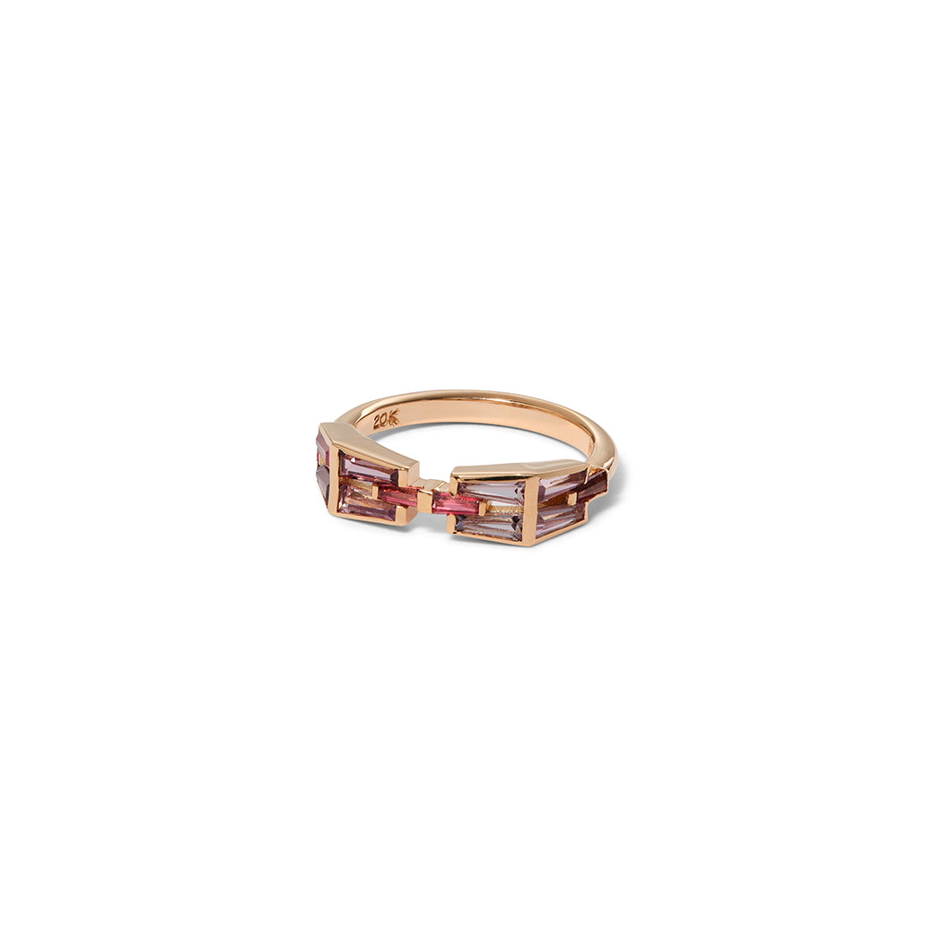 Double Forçat Ring - Multi Color Spinel