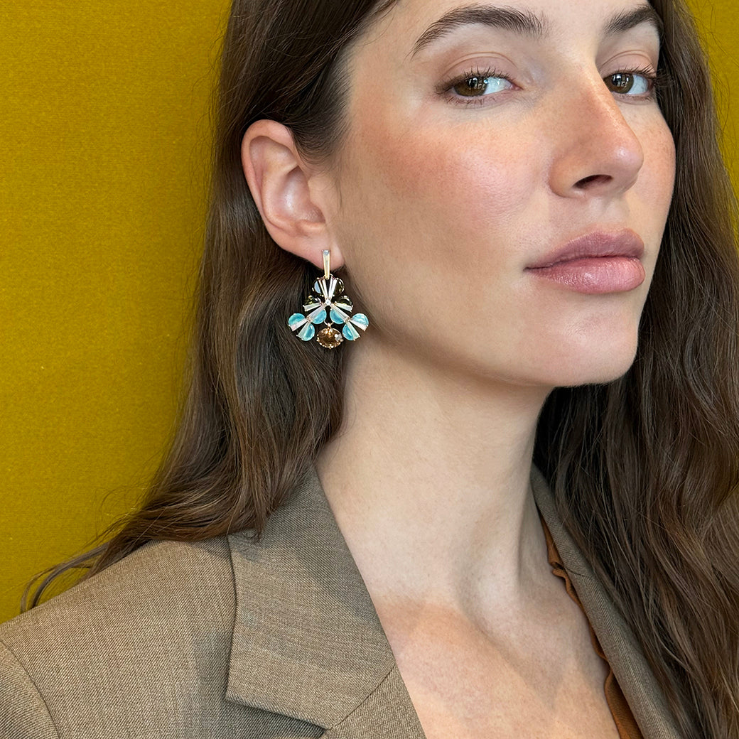 Empire Earrings - Champagne Zircon