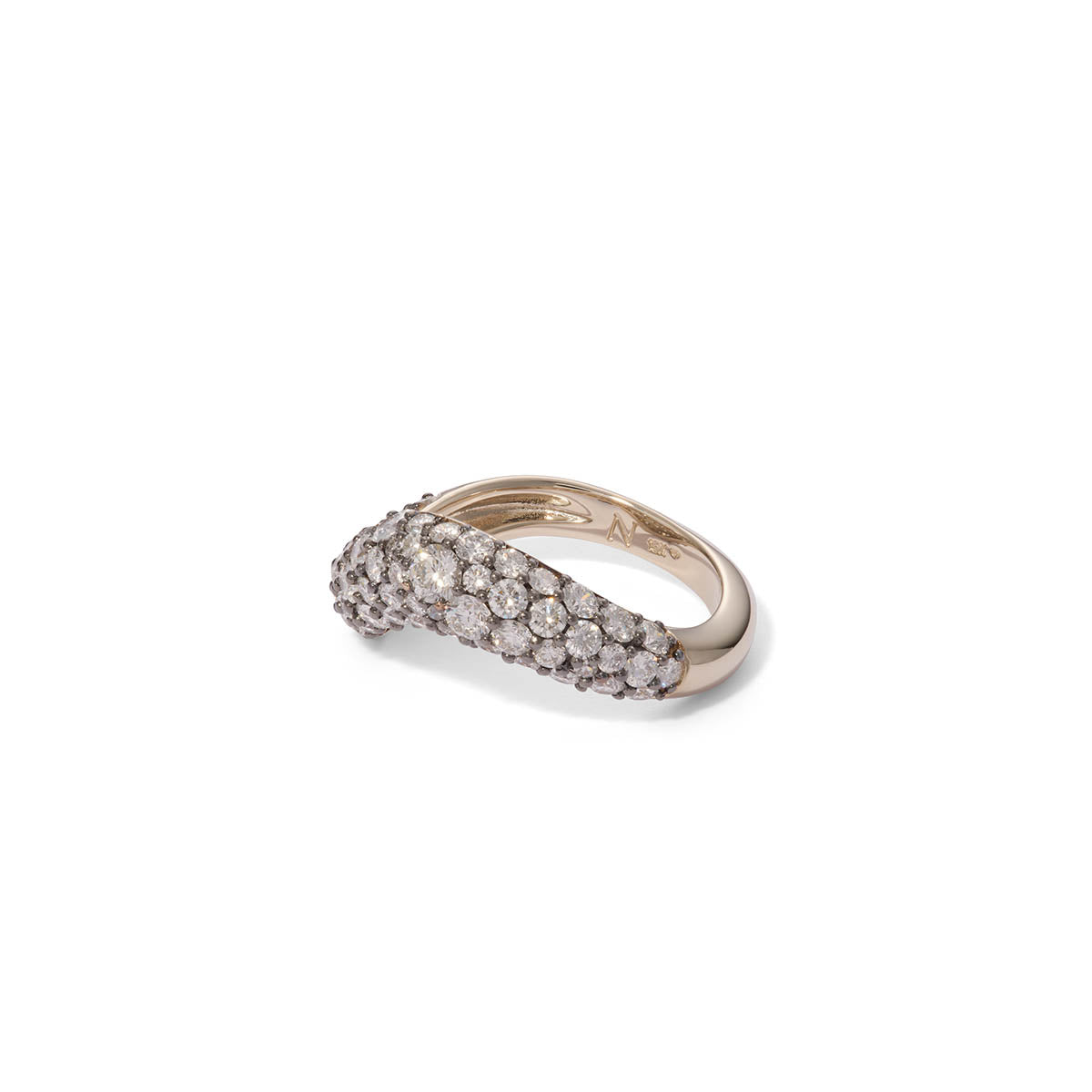 Encrusted Swoop Ring - Diamond