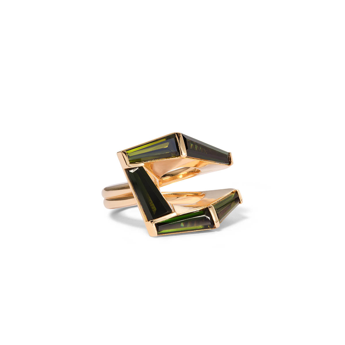 Fold-Over Mosaic Ring - Chrome Tourmaline