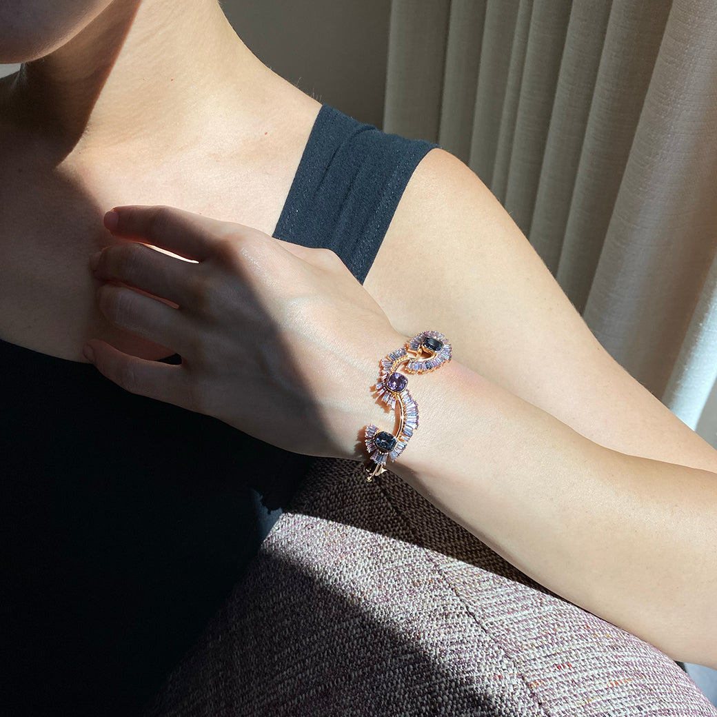 Triple Stone Fray Cuff