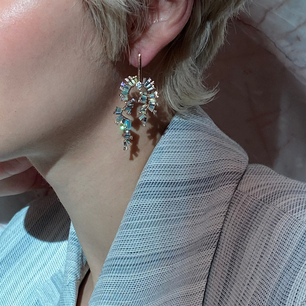 Draped Fringe Earrings - Ethiopian Opal