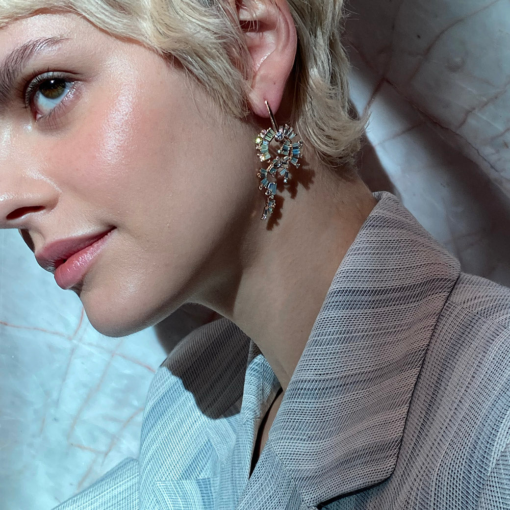 Draped Fringe Earrings - Ethiopian Opal