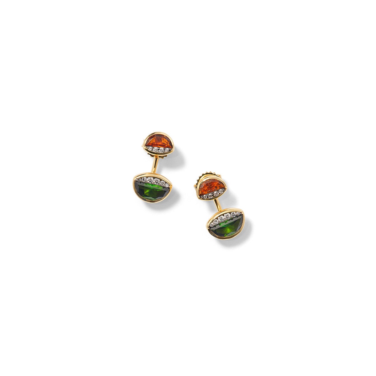 Headlamp Drop Ear Jackets - Green & Amber Tourmaline