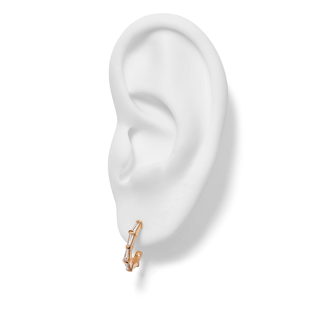 Hilvanado Stitch Oval Hoop Earrings - Diamond