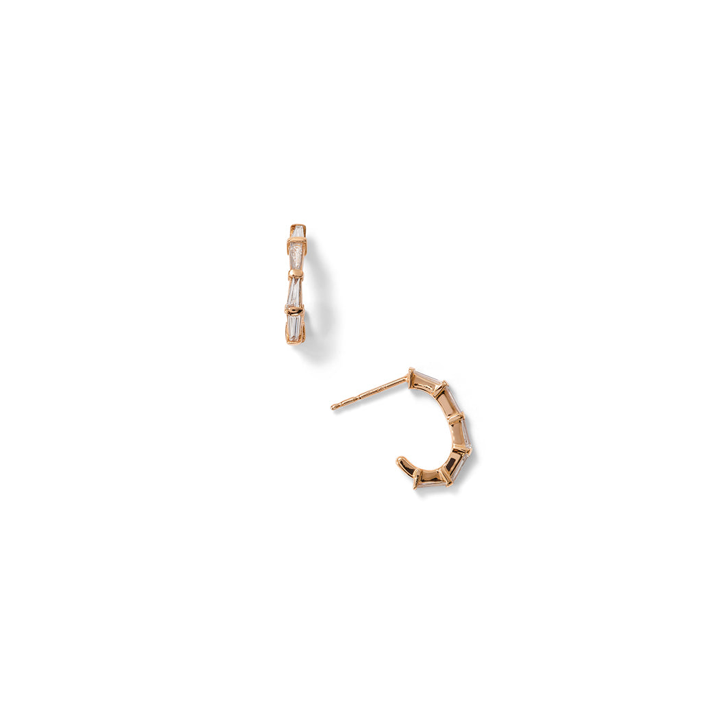 Hilvanado Stitch Oval Hoop Earrings - Diamond