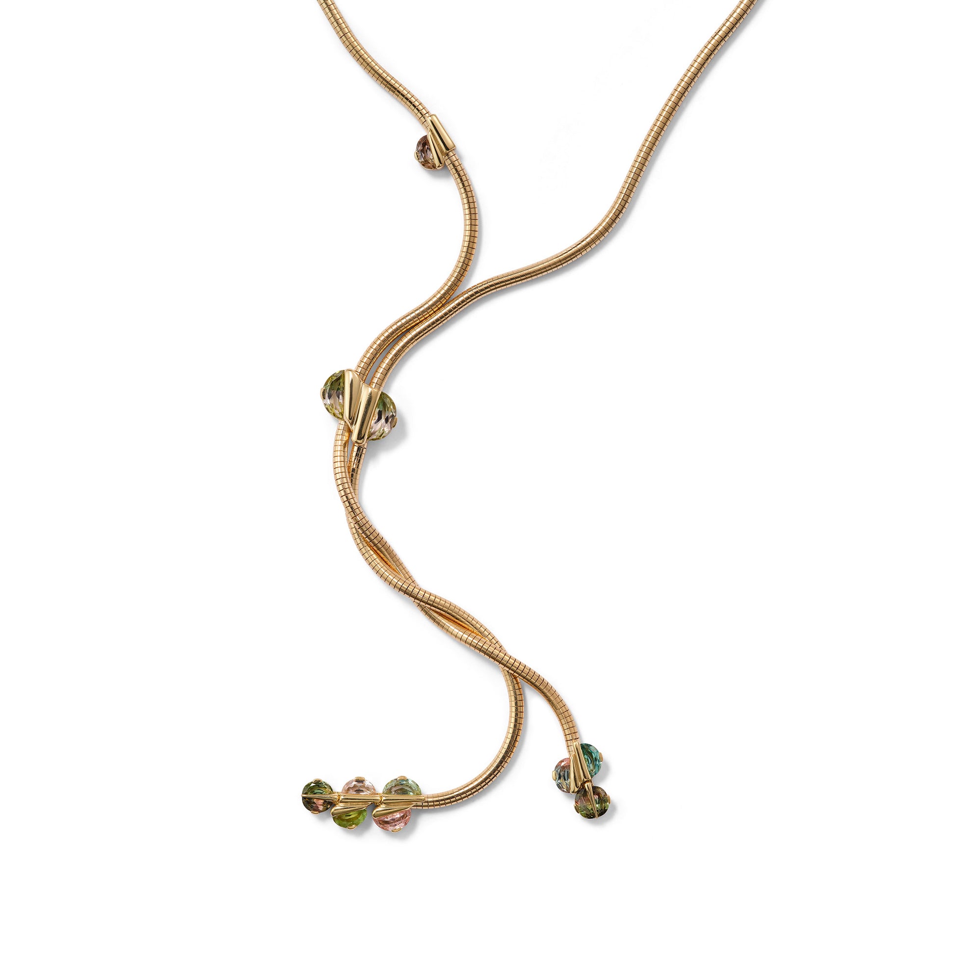 Lily Pad Bolo Necklace - Bi-Color Tourmaline