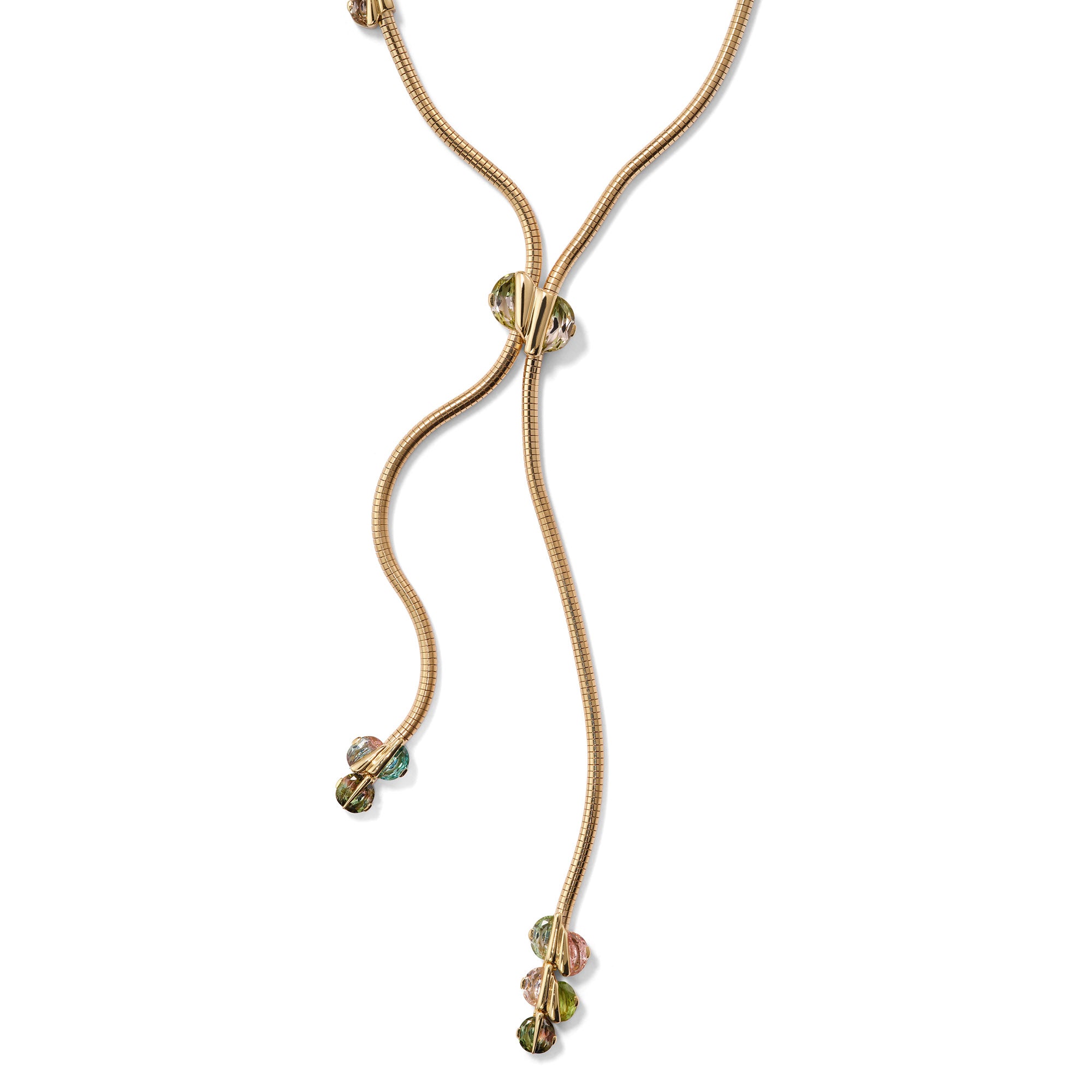 Lily Pad Bolo Necklace - Bi-Color Tourmaline