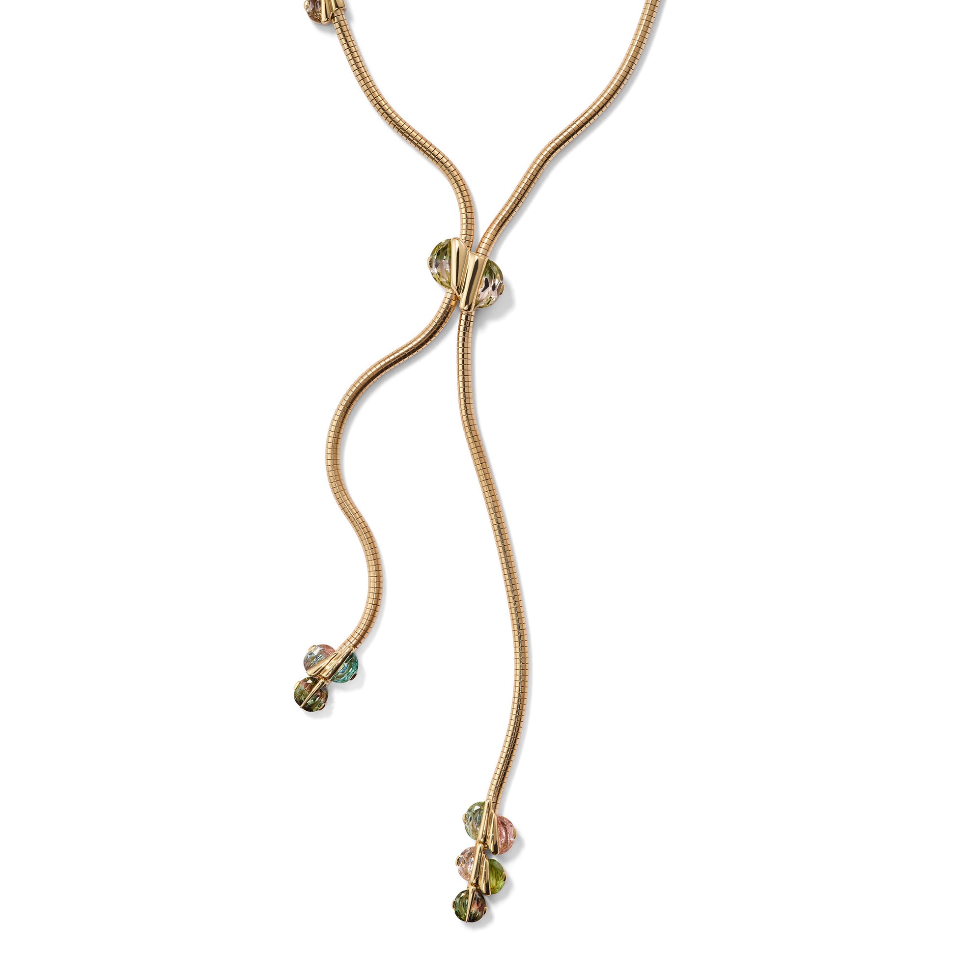 Lily Pad Bolo Necklace - Bi-Color Tourmaline