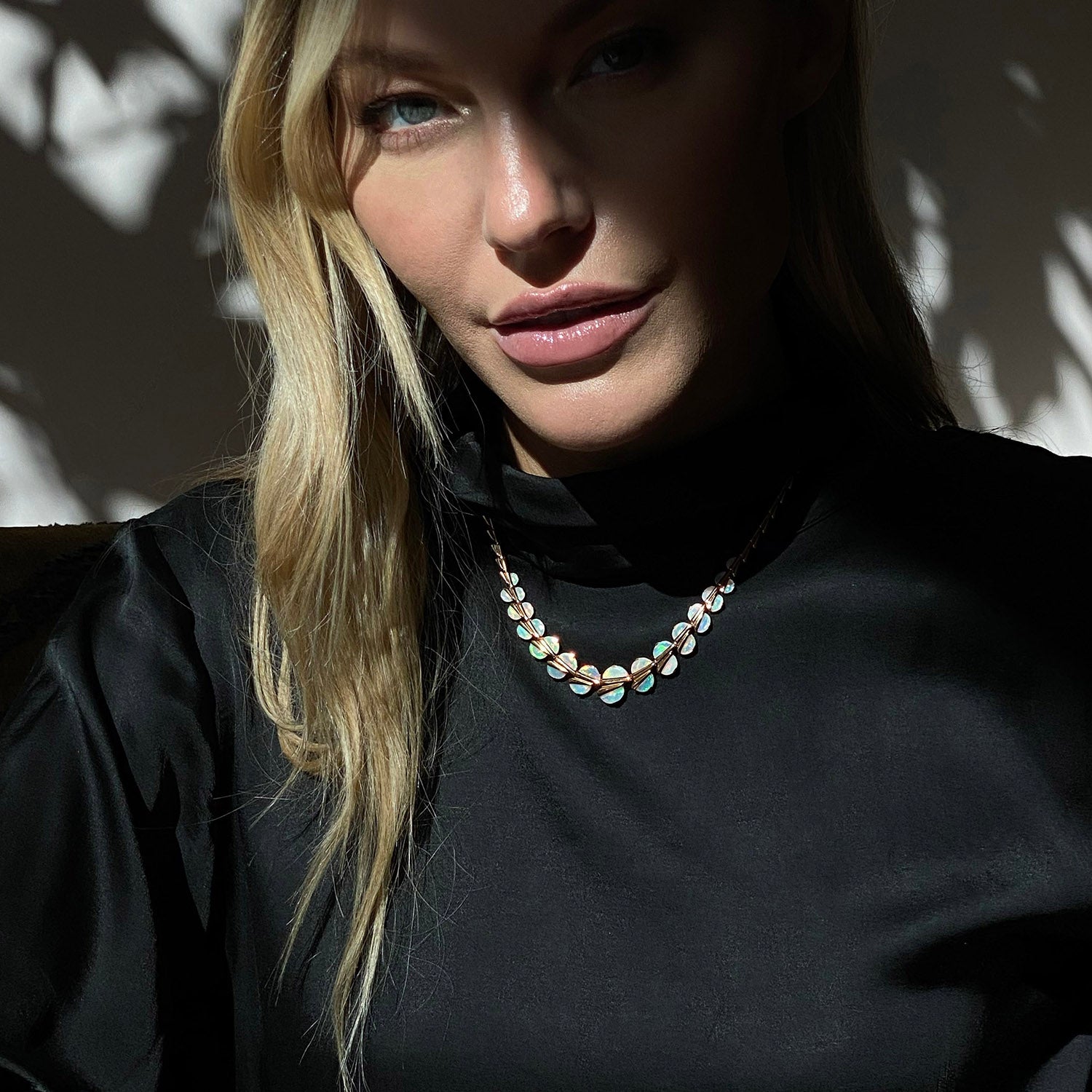 Lily Pad Riviere Necklace - Ethiopian Opal