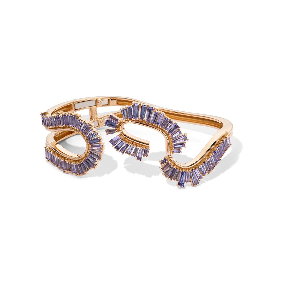 Loop and Fringe Cuff Bracelet - Tanzanite