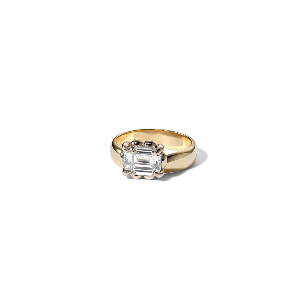 Crimped Ribbon Lotus Ring