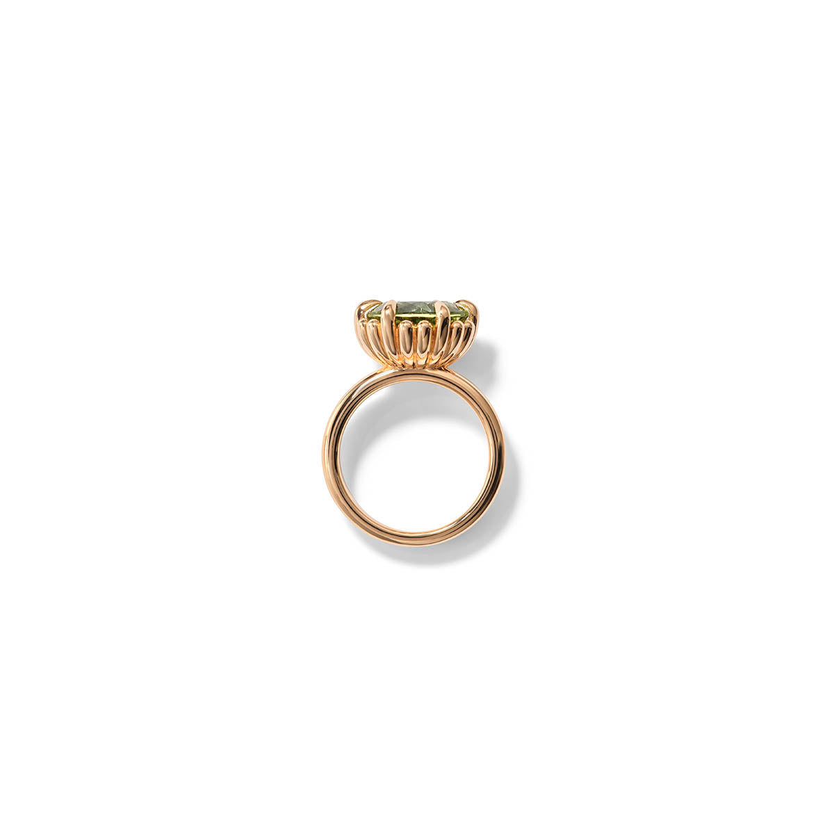 East West Lotus Flower - Green Tourmaline