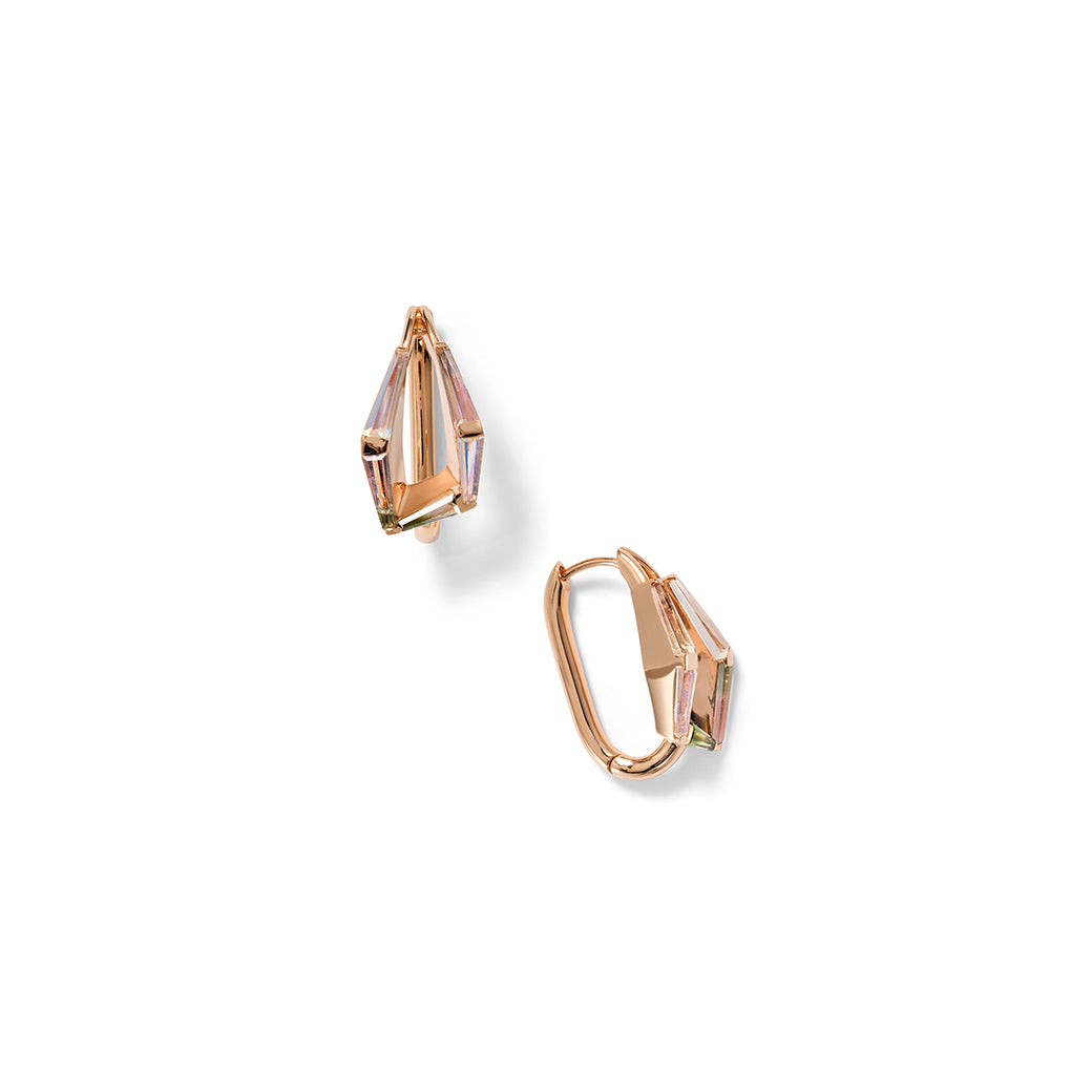 Fold-Over Mosaic Hoop Earrings - Bi-Color Tourmaline