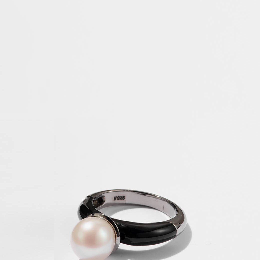 Push Pin Solitaire Ring - Pearl