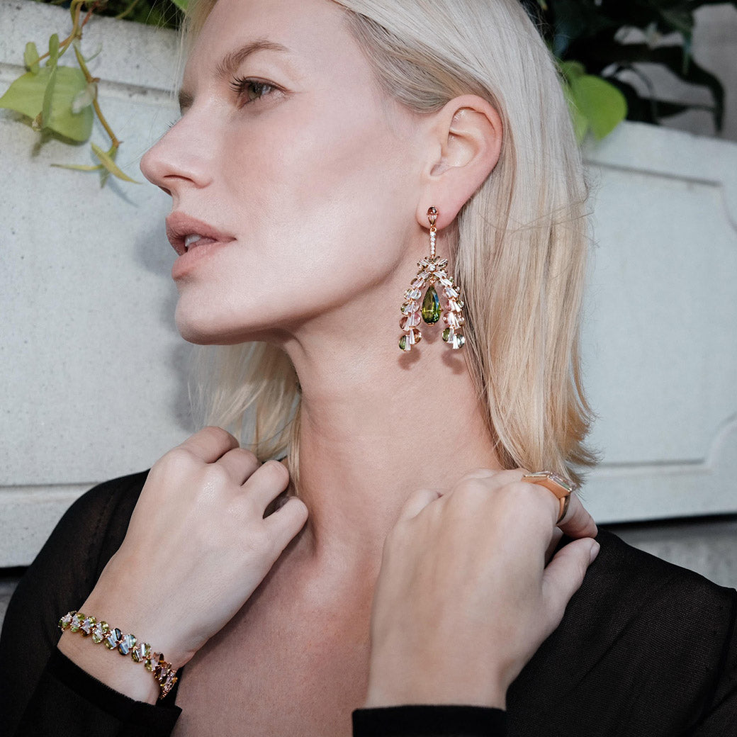 Petticoat Earrings - Green Tourmaline