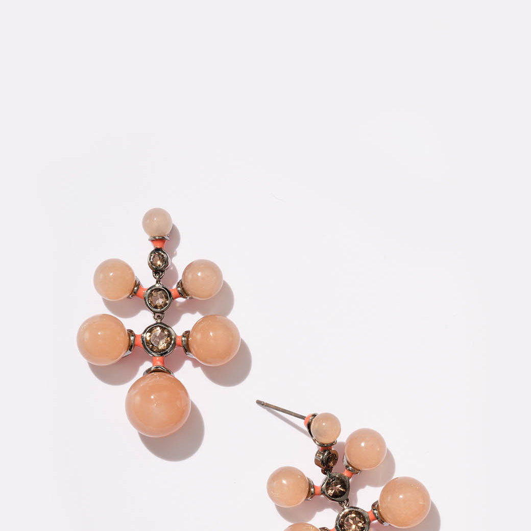 Radiant Earrings - Peach Moonstone